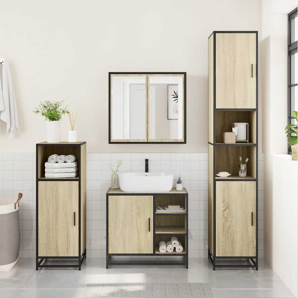 4 Piece Bathroom Furniture Set  Engineered Wood