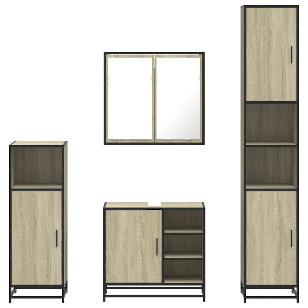 4 Piece Bathroom Furniture Set  Engineered Wood