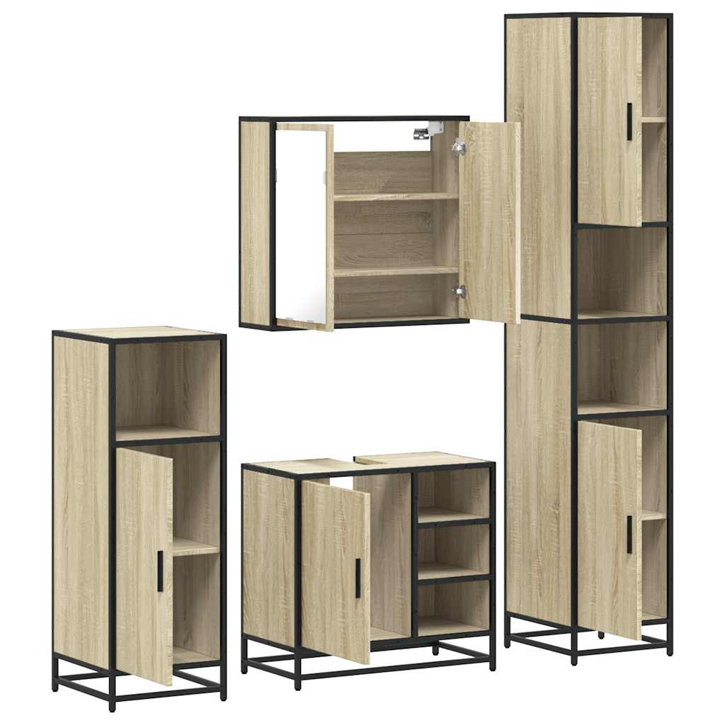 4 Piece Bathroom Furniture Set  Engineered Wood
