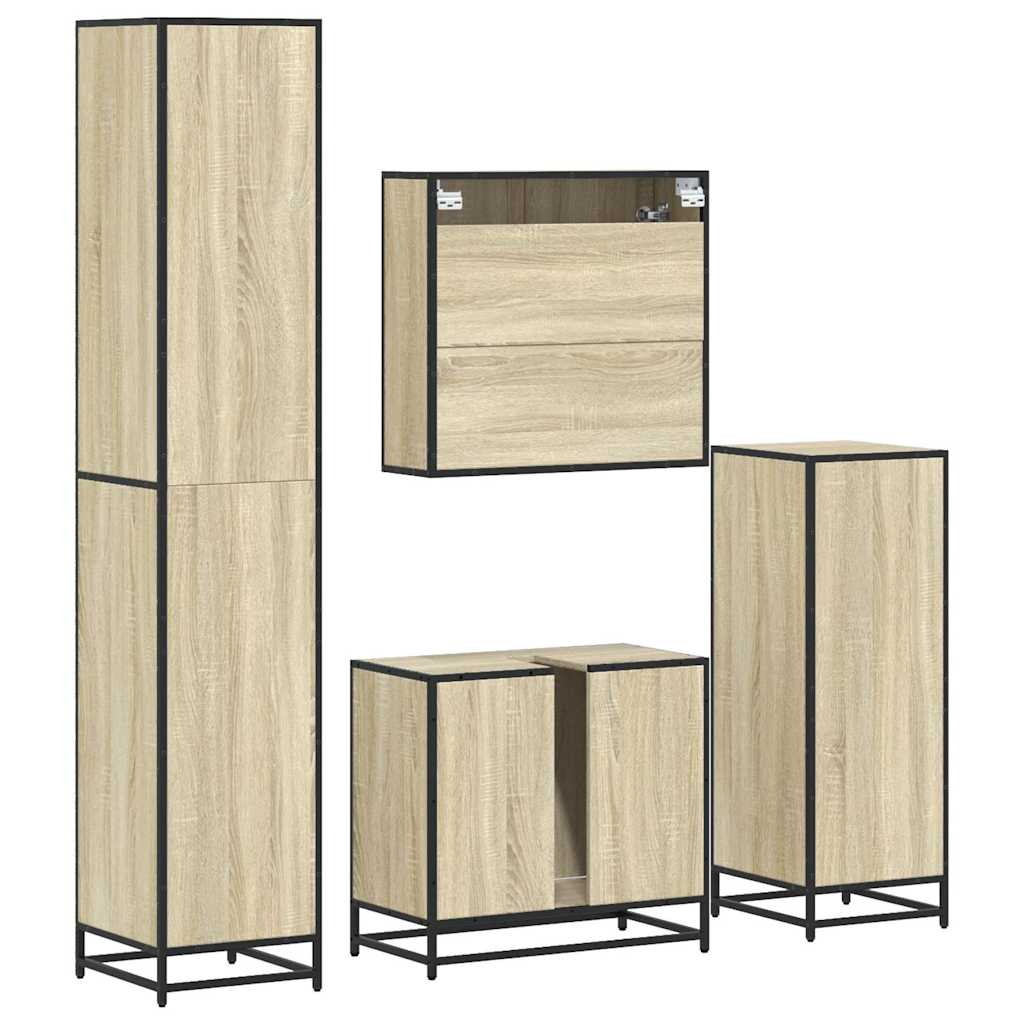 4 Piece Bathroom Furniture Set  Engineered Wood