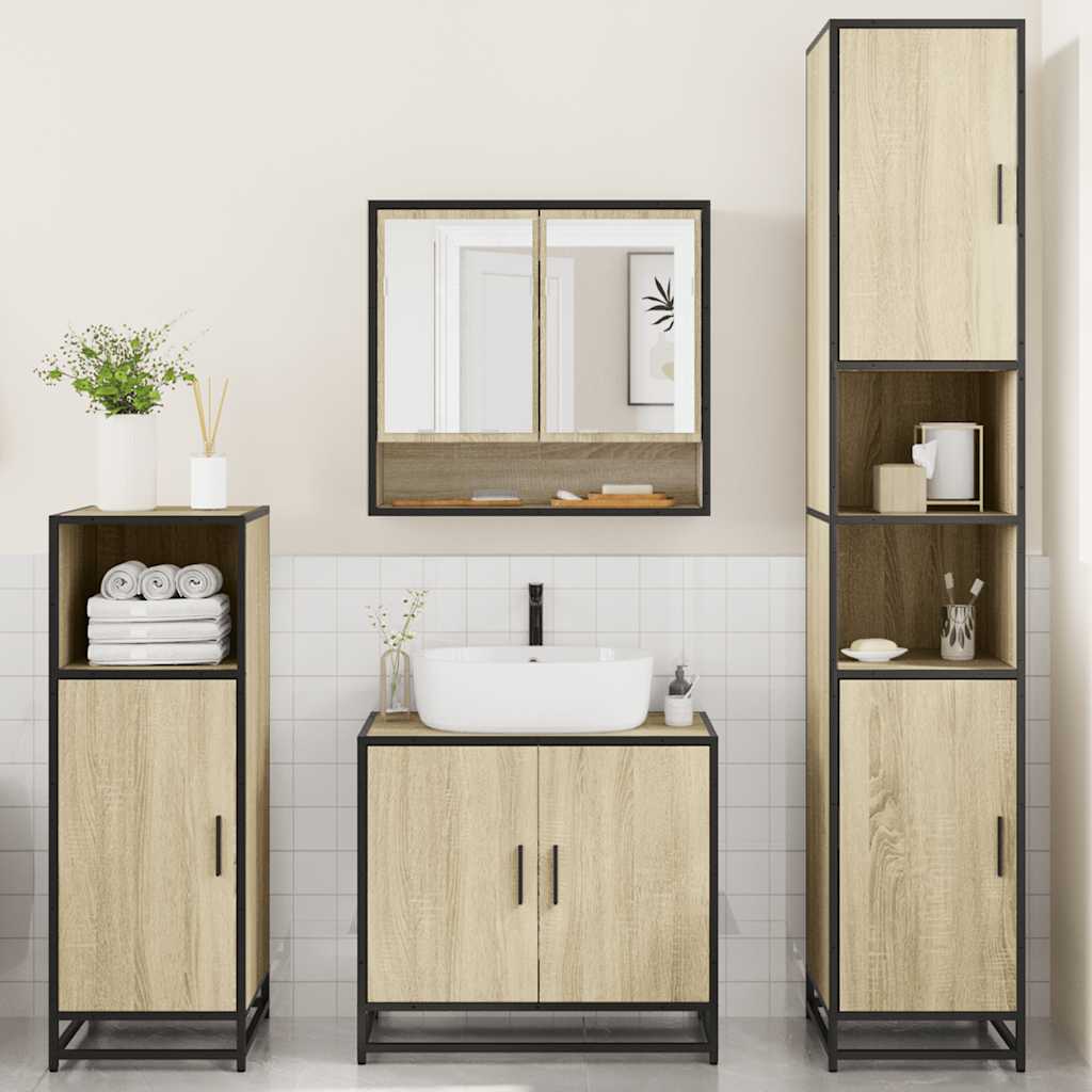 4 Piece Bathroom Furniture Set  Engineered Wood