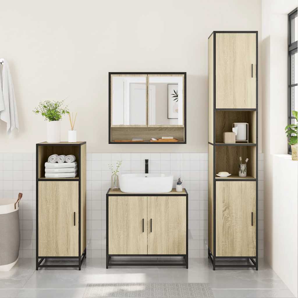4 Piece Bathroom Furniture Set  Engineered Wood