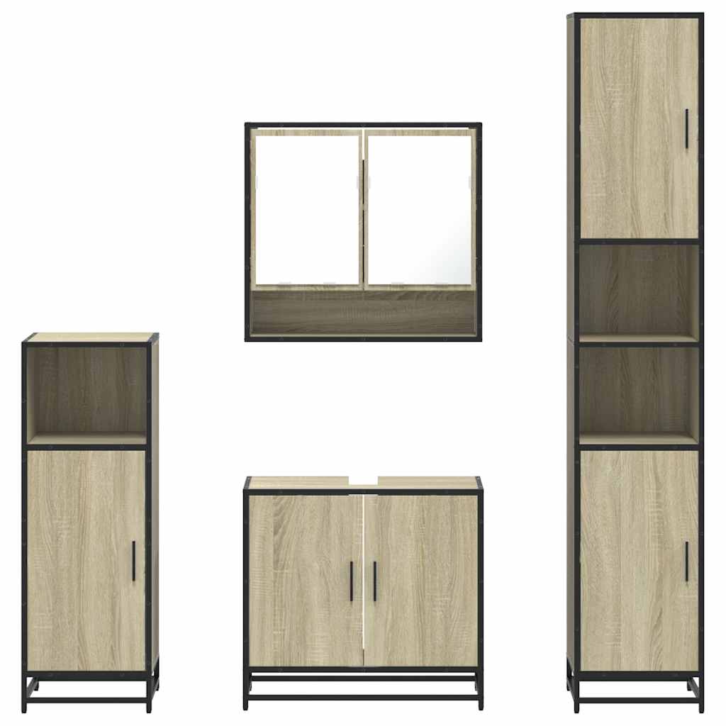 4 Piece Bathroom Furniture Set  Engineered Wood