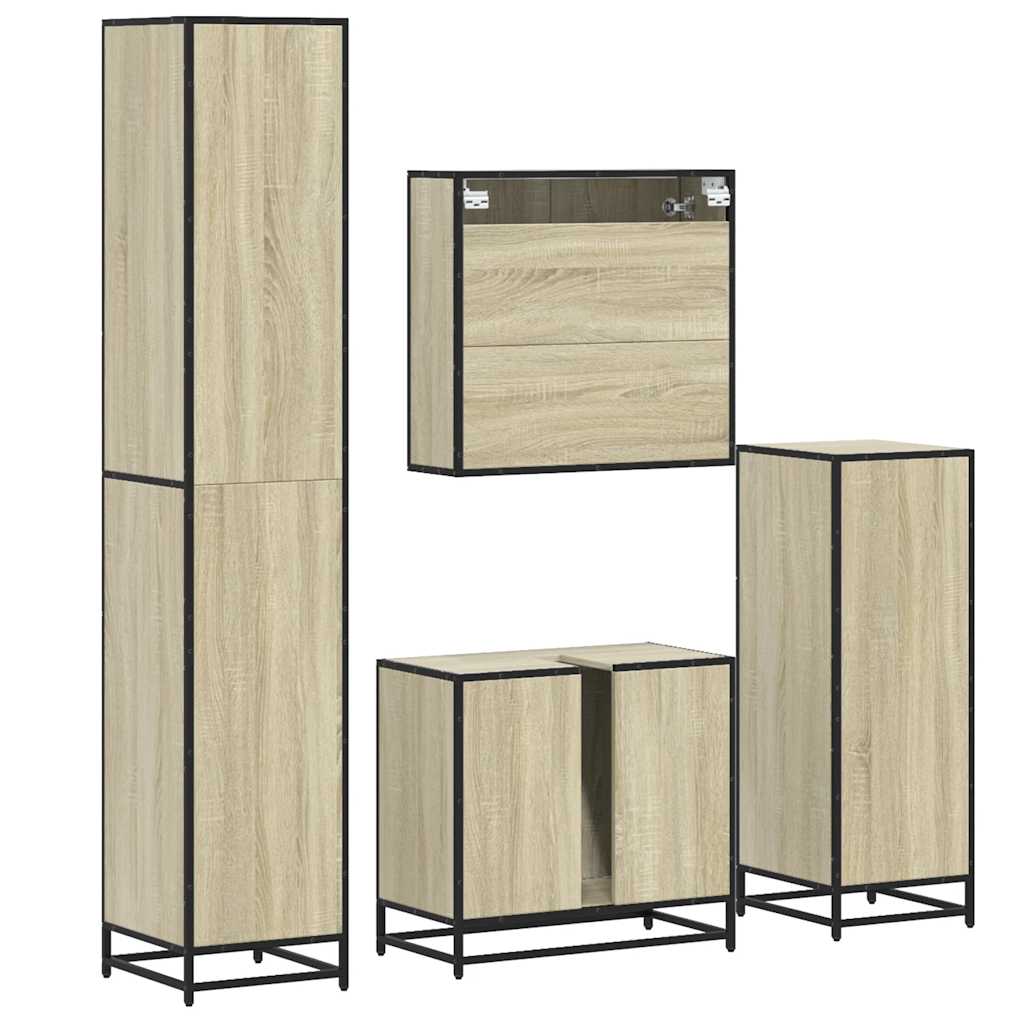 4 Piece Bathroom Furniture Set  Engineered Wood