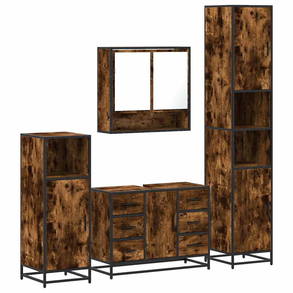 4 Piece Bathroom Furniture Set  Engineered Wood