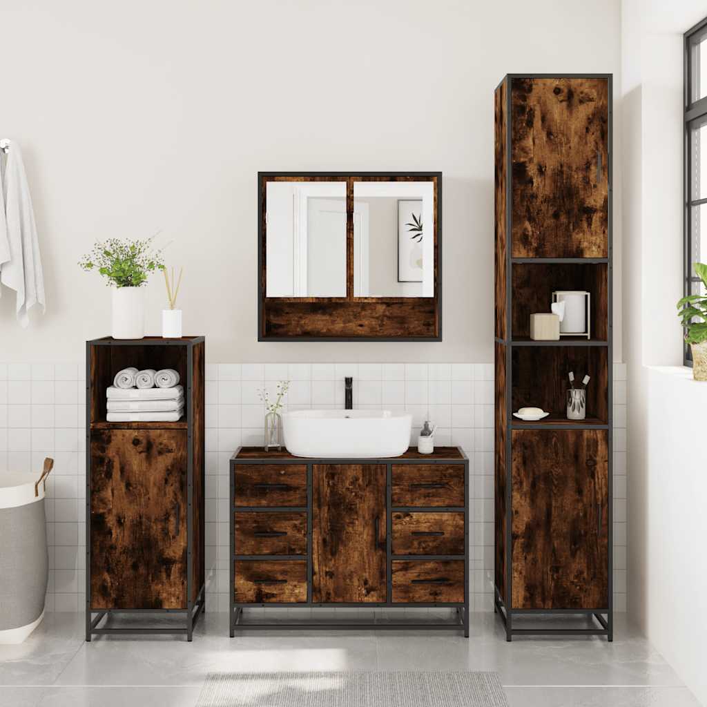 4 Piece Bathroom Furniture Set  Engineered Wood