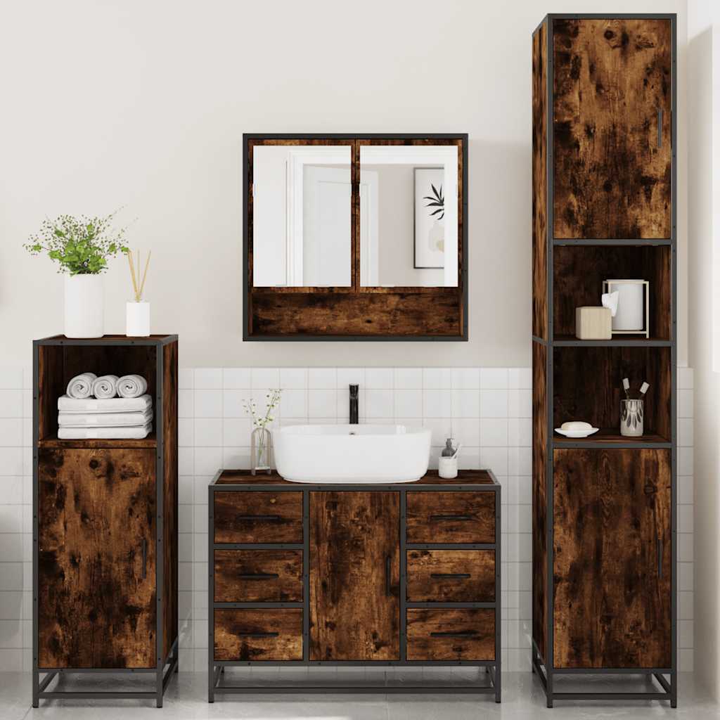 4 Piece Bathroom Furniture Set  Engineered Wood