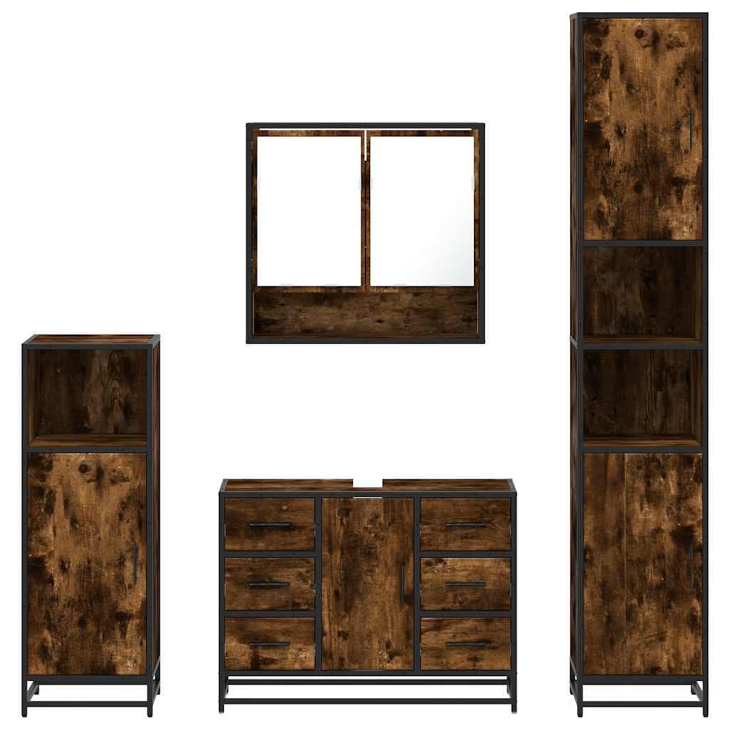 4 Piece Bathroom Furniture Set  Engineered Wood