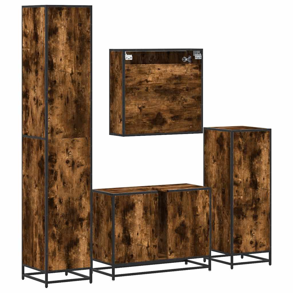 4 Piece Bathroom Furniture Set  Engineered Wood