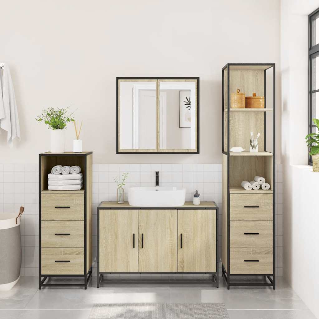 4 Piece Bathroom Furniture Set  Engineered Wood