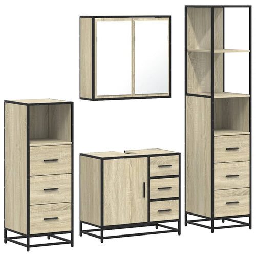 4 Piece Bathroom Furniture Set  Engineered Wood