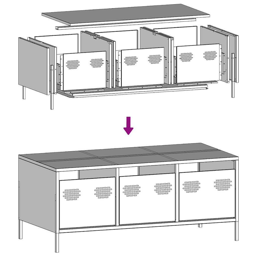 Coffee Table 101.5X50X43.5 Cm Cold-Rolled Steel
