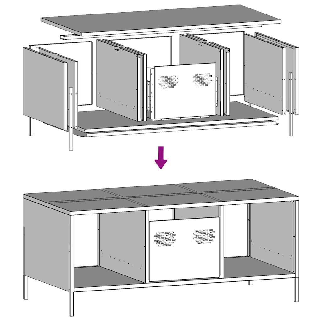 Coffee Table 101.5X50X43.5 Cm Cold-Rolled Steel