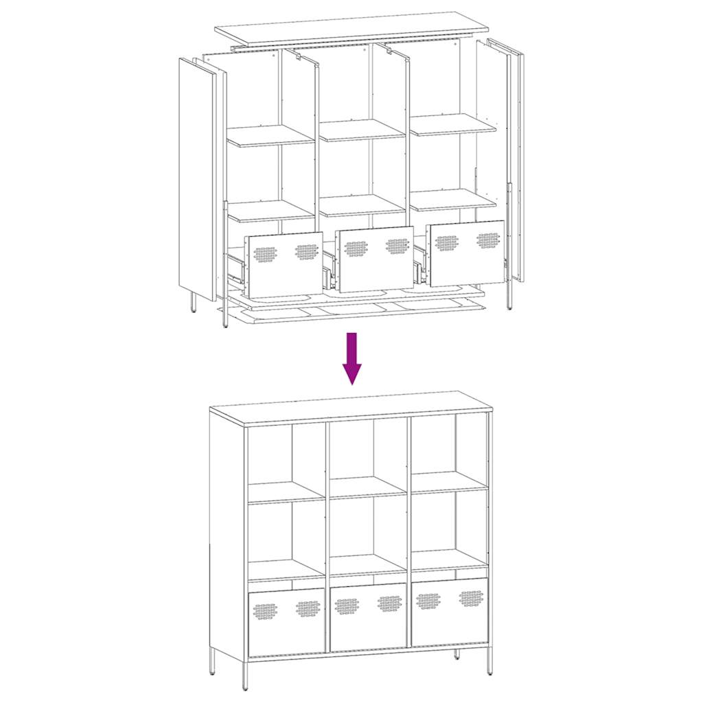 Highboard  101.5X39X103.5 Cm Steel