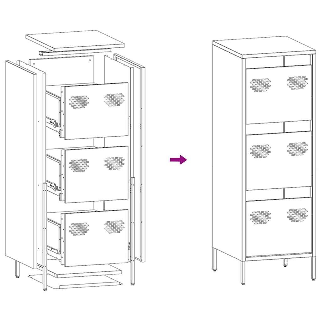 Highboard 39X35X103.5 Cm Steel