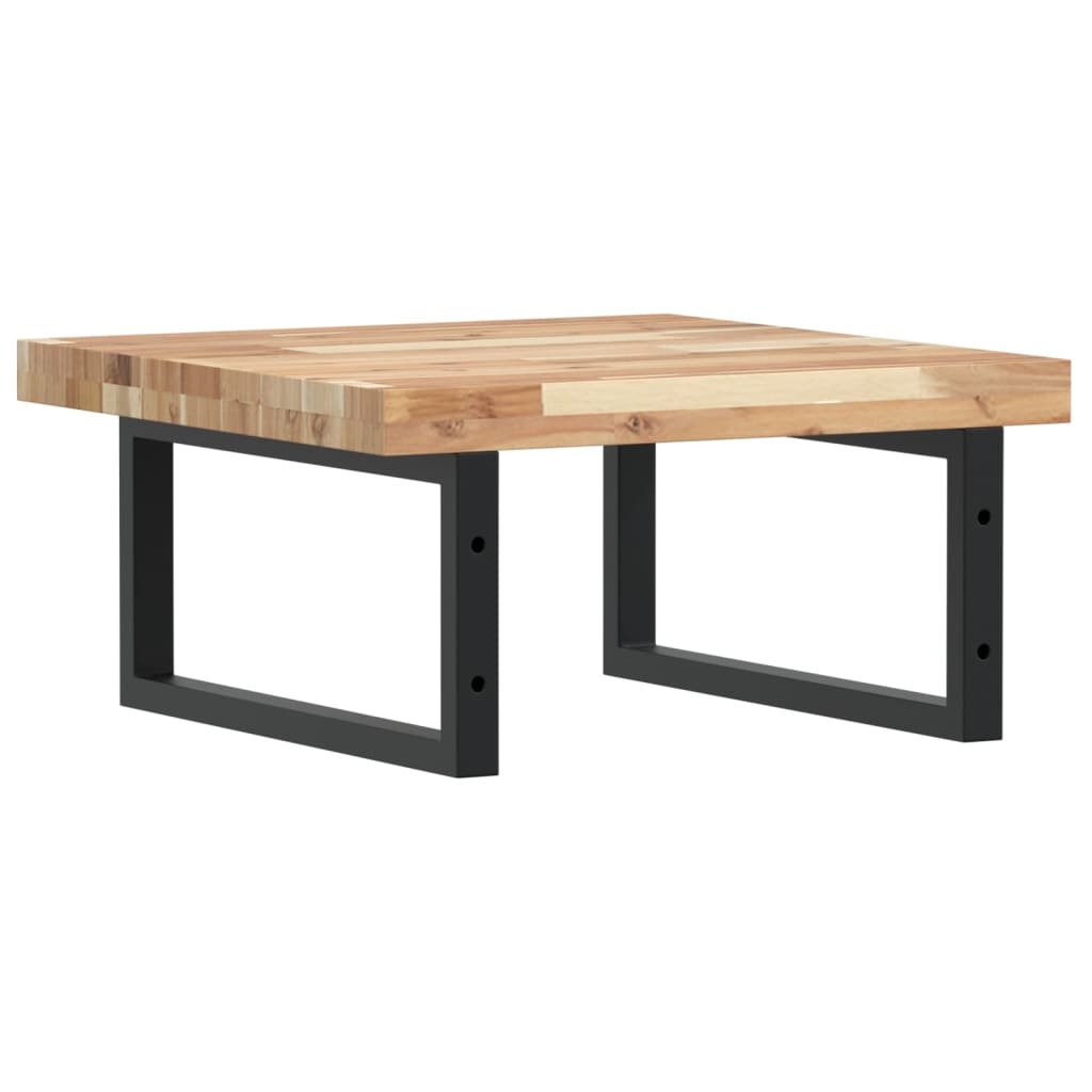 Basin Shelf Wall Mounted Steel And Solid Wood Acacia