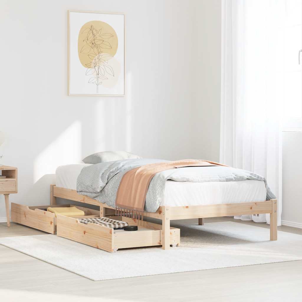 Bed Frame Without Mattress Single Solid Wood Pine