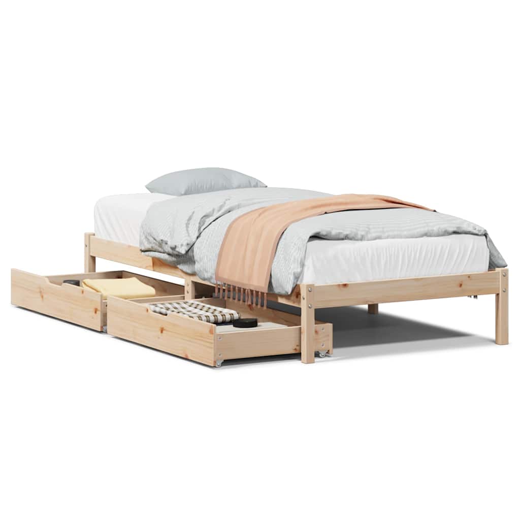 Bed Frame Without Mattress Single Solid Wood Pine