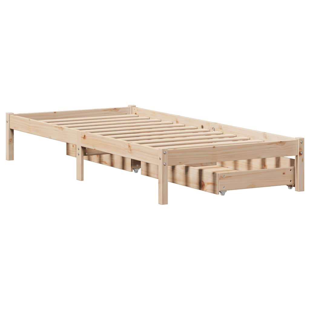 Bed Frame Without Mattress Single Solid Wood Pine