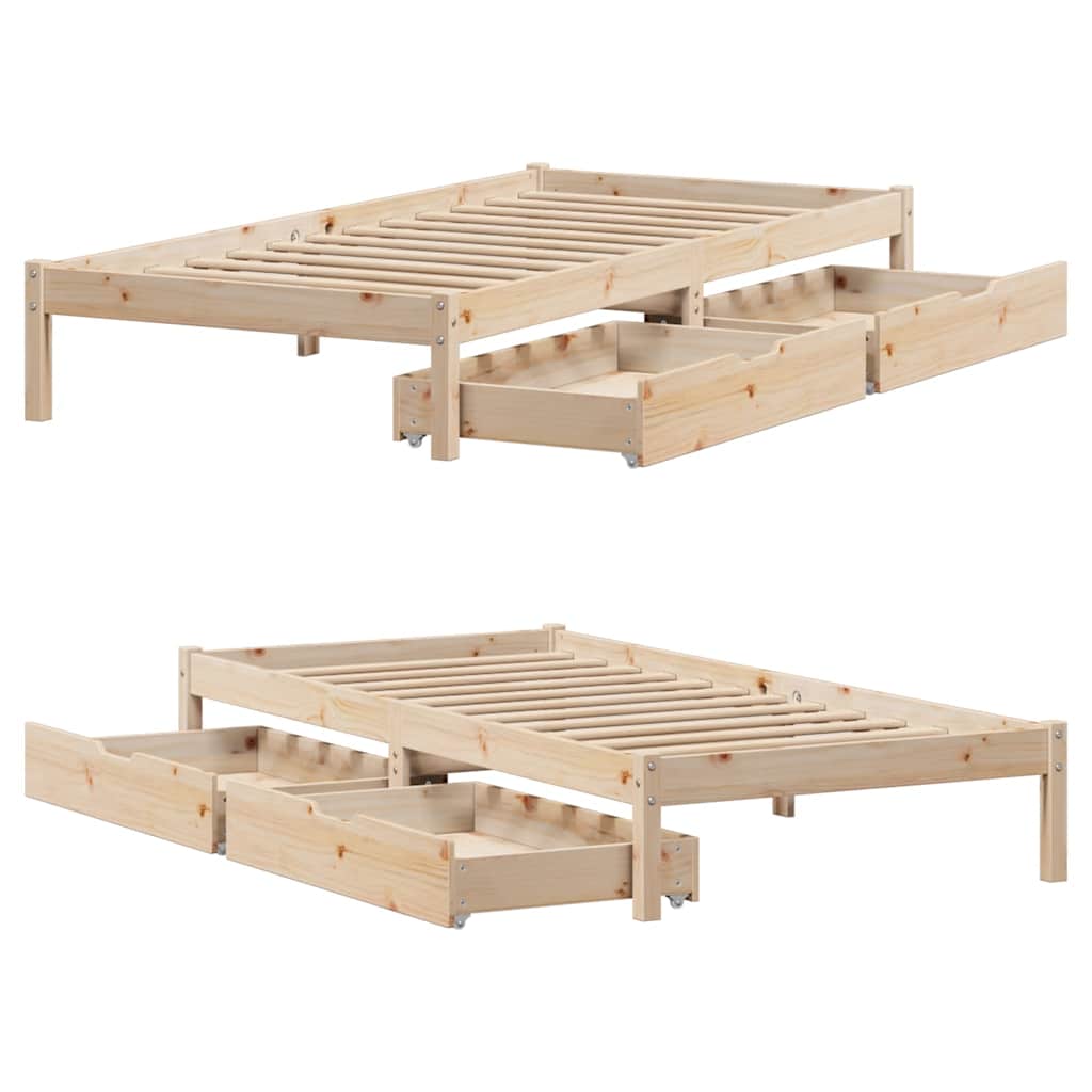 Bed Frame Without Mattress Single Solid Wood Pine