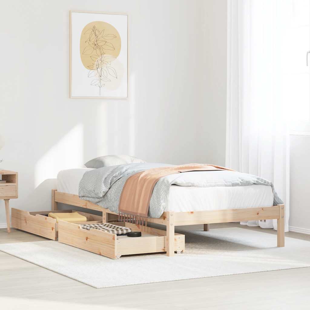 Bed Frame Without Mattress Single Solid Wood Pine