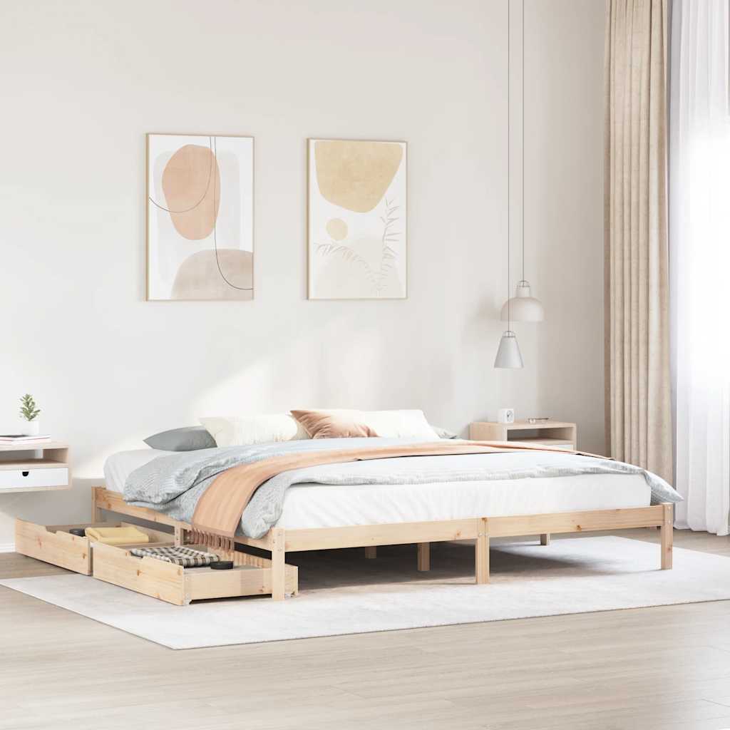 Bed Frame Without Mattress Single Solid Wood Pine
