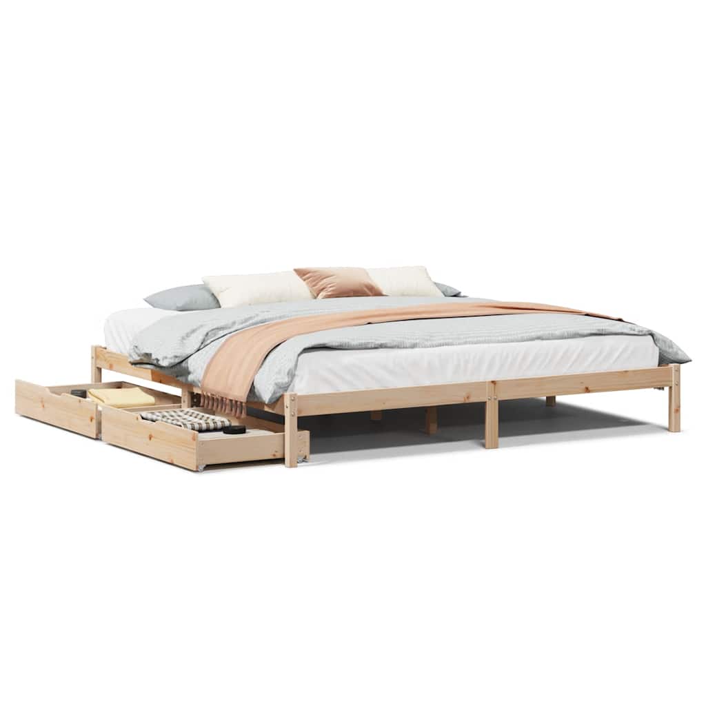 Bed Frame Without Mattress Single Solid Wood Pine
