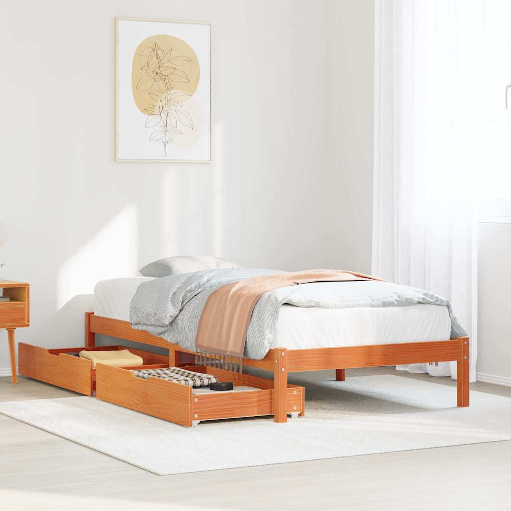Bed Frame Without Mattress Single Solid Wood Pine