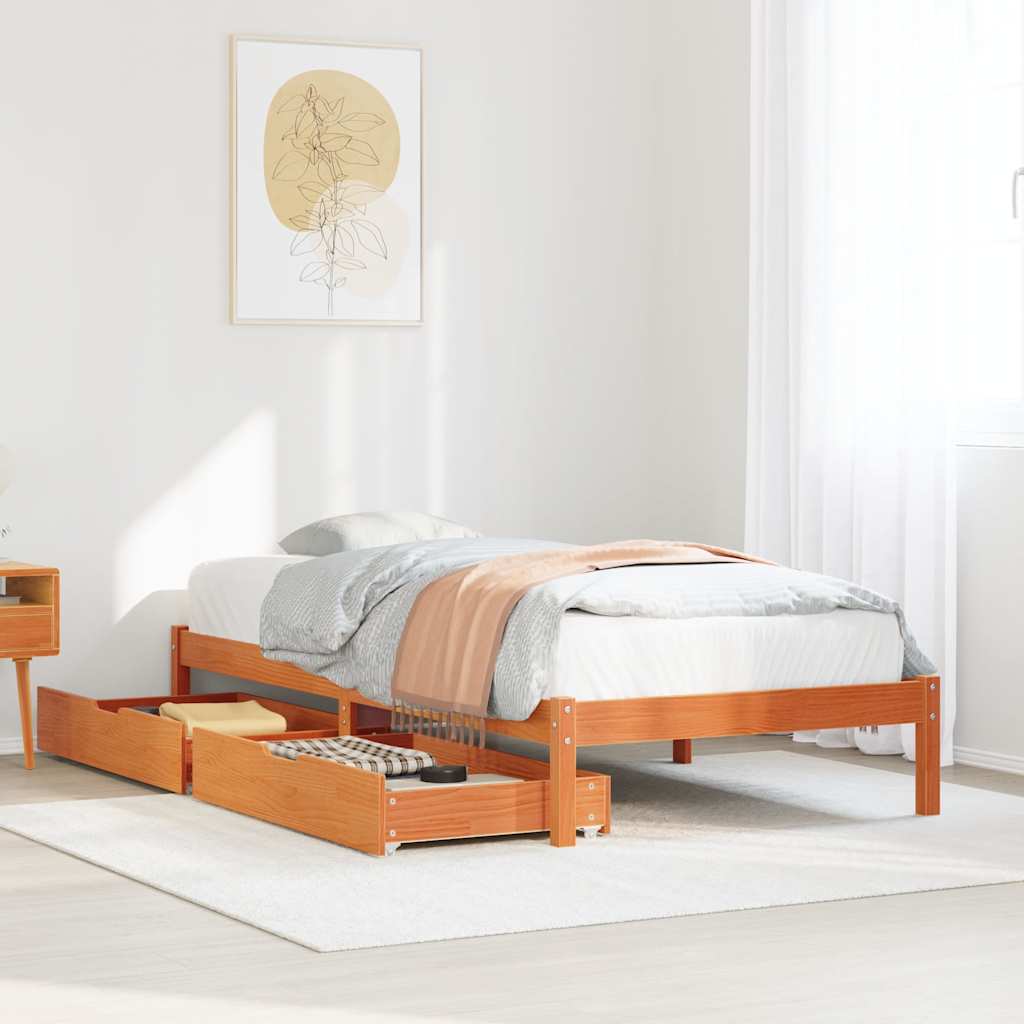 Bed Frame Without Mattress Single Solid Wood Pine