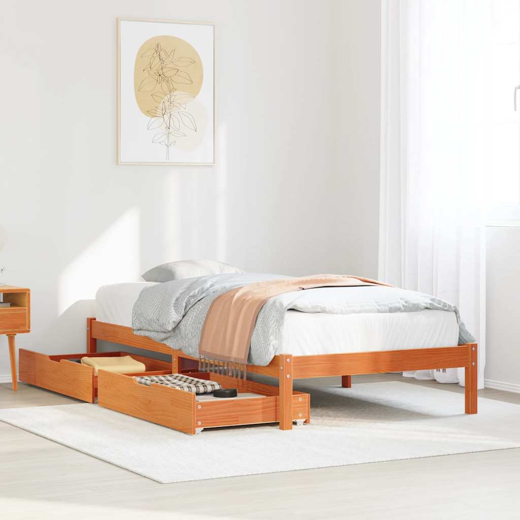 Bed Frame Without Mattress Single Solid Wood Pine