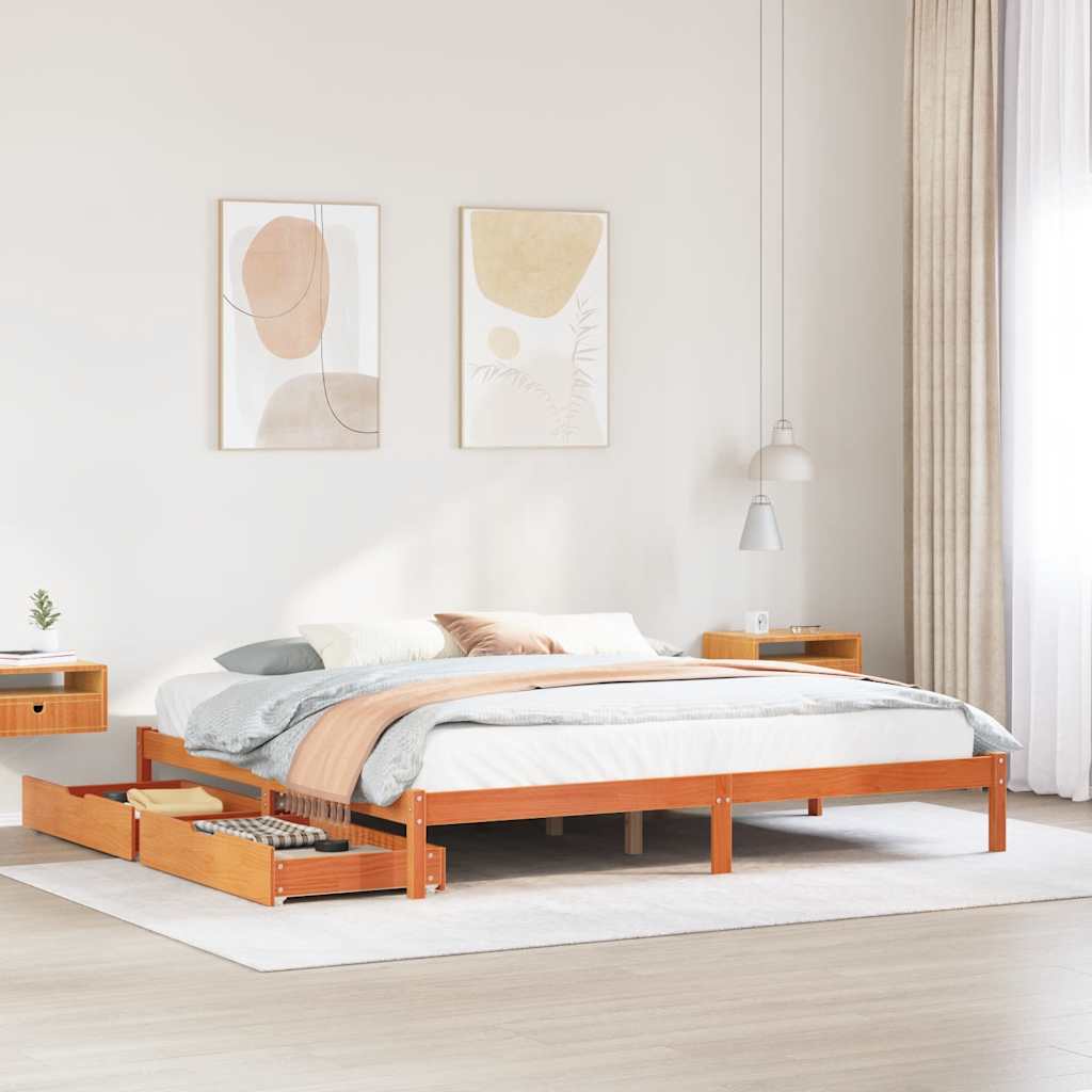 Bed Frame Without Mattress Single Solid Wood Pine