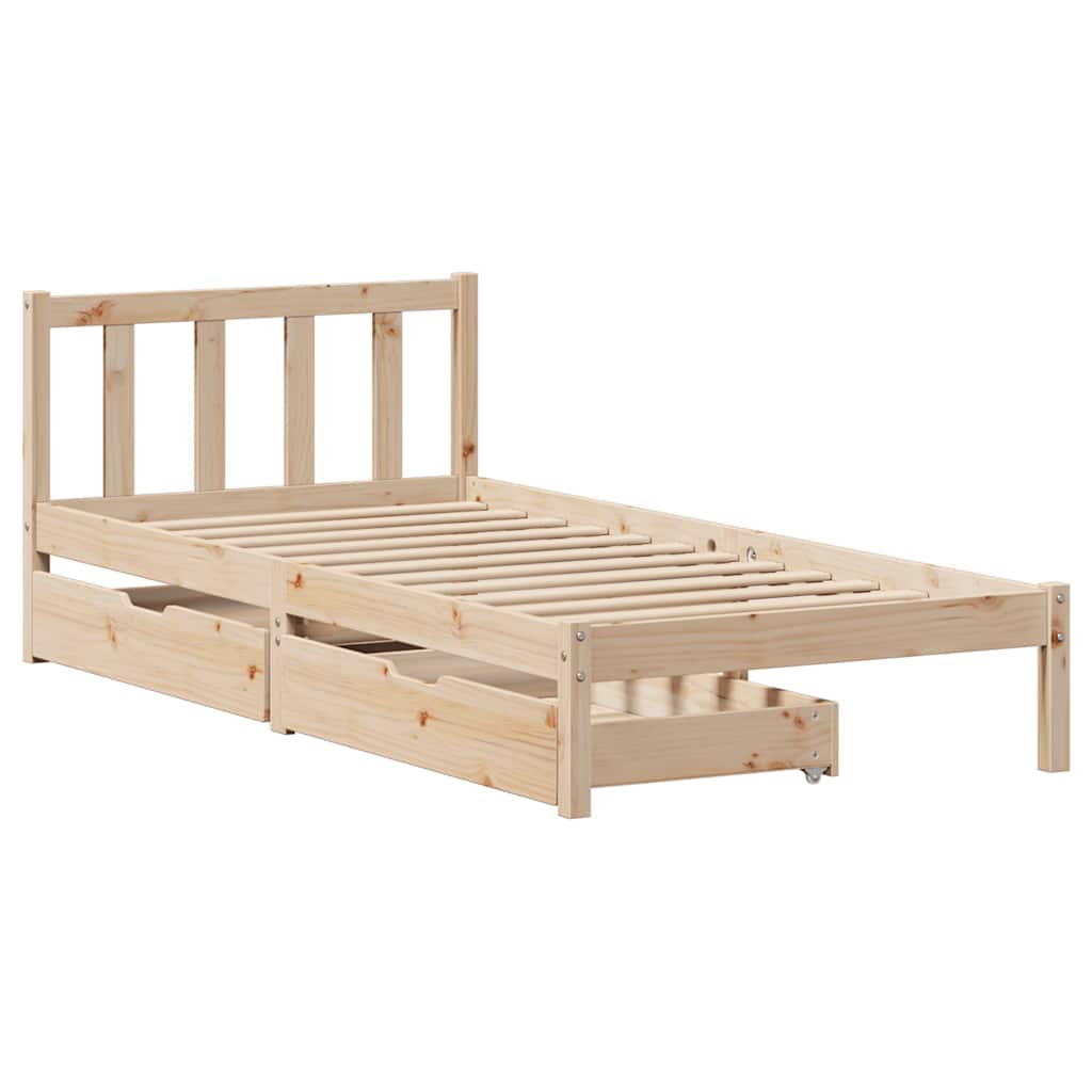 Bed Frame Without Mattress 90X200 Cm Solid Wood Pine