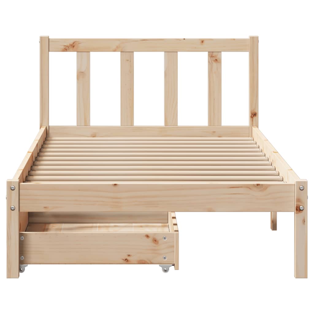 Bed Frame Without Mattress 90X200 Cm Solid Wood Pine
