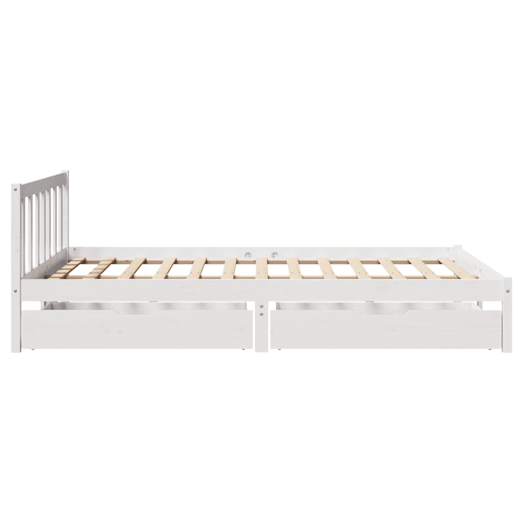 Bed Frame Without Mattress White 120X200 Cm Solid Wood Pine