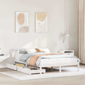 Bed Frame Without Mattress White 140X200 Cm Solid Wood Pine