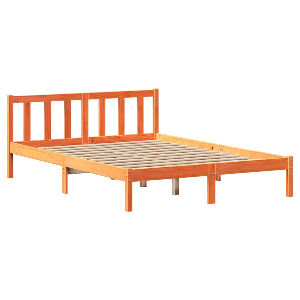 Bed Frame Without Mattress Wax Brown 160X200 Cm Solid Wood Pine