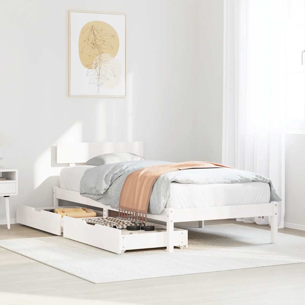 Bed Frame Without Mattress Solid Wood Pine
