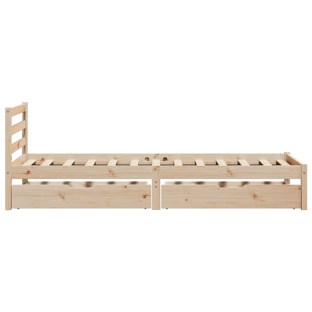 Bed Frame Without Mattress 75X190 Cm Small Single Solid Wood Pine