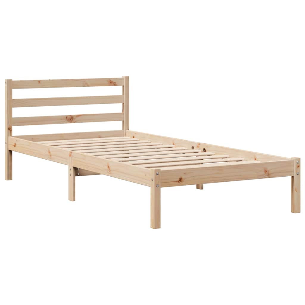Bed Frame Without Mattress 75X190 Cm Small Single Solid Wood Pine