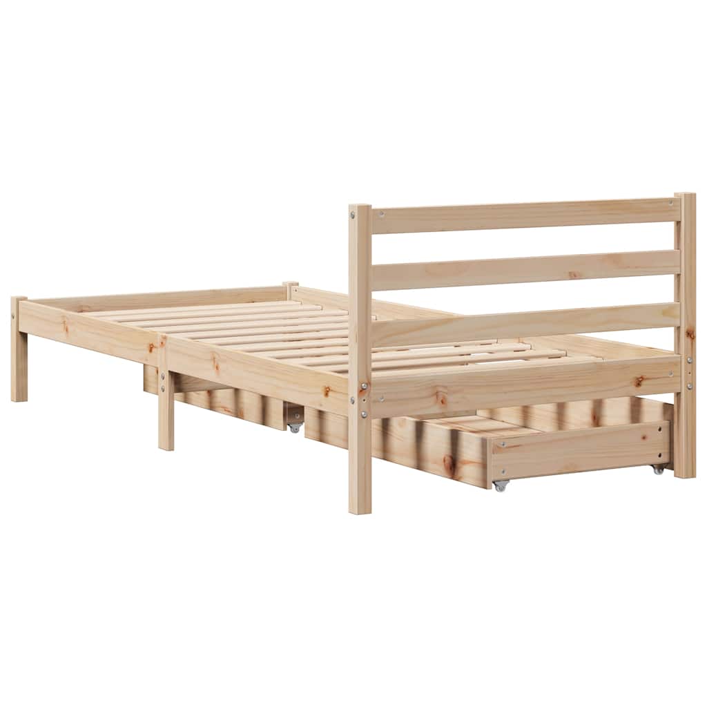 Bed Frame Without Mattress 90X200 Cm Solid Wood Pine