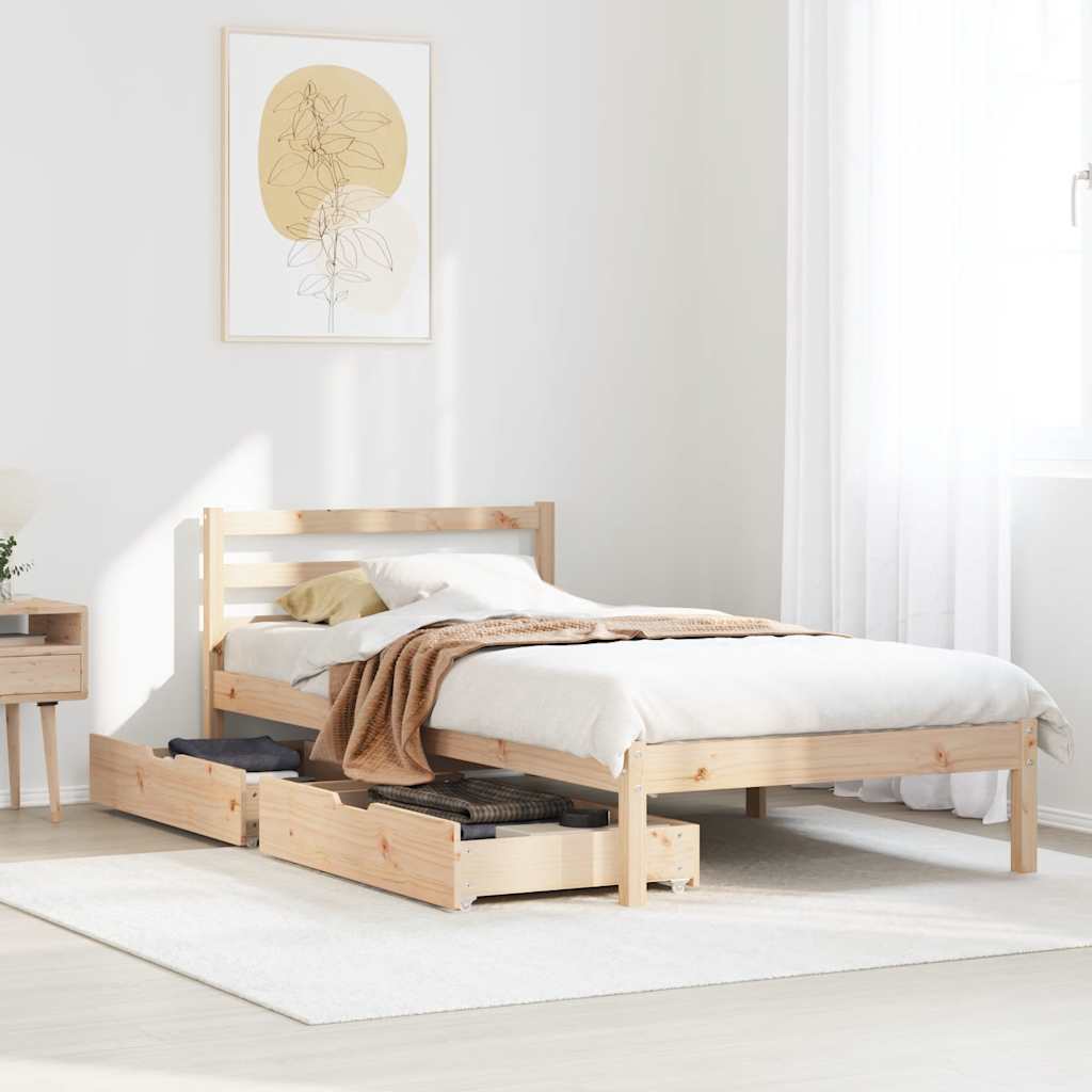 Bed Frame Without Mattress Single Solid Wood Pine
