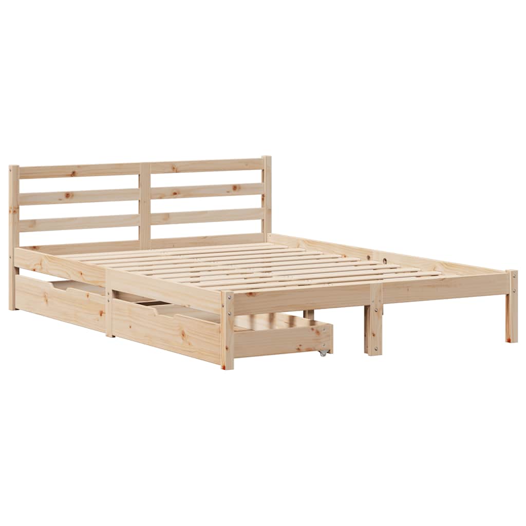 Bed Frame Without Mattress 120X200 Cm Solid Wood Pine