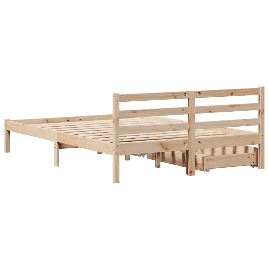 Bed Frame Without Mattress 120X200 Cm Solid Wood Pine
