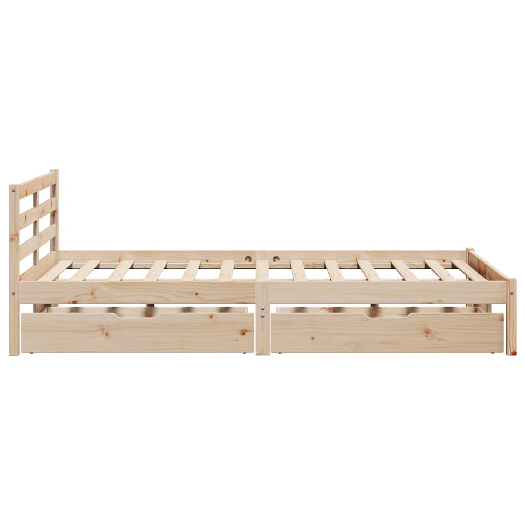 Bed Frame Without Mattress 140X200 Cm Solid Wood Pine