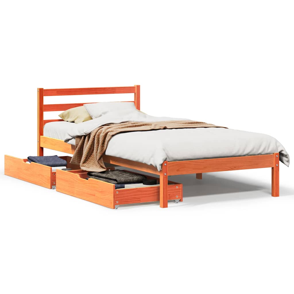 Bed Frame Without Mattress Single Solid Wood Pine