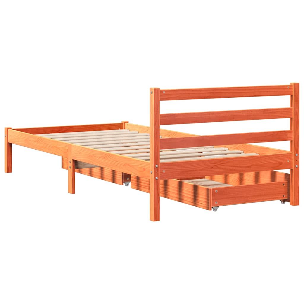 Bed Frame Without Mattress Single Solid Wood Pine