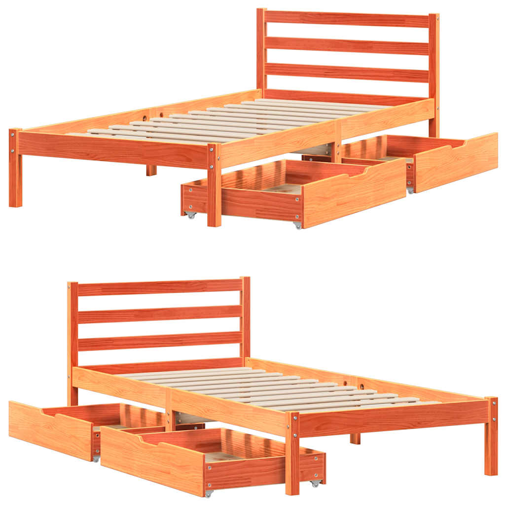 Bed Frame Without Mattress Single Solid Wood Pine