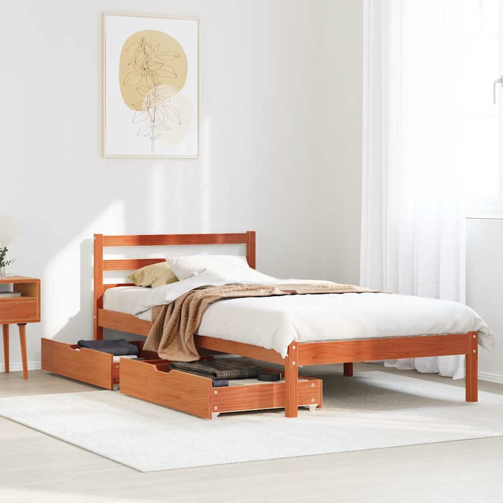 Bed Frame Without Mattress Single Solid Wood Pine