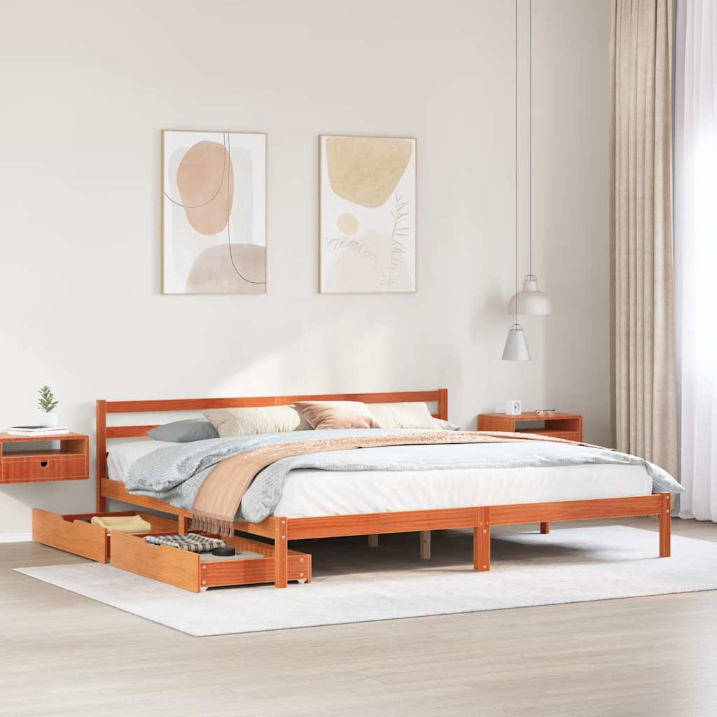 Bed Frame Without Mattress Single Solid Wood Pine