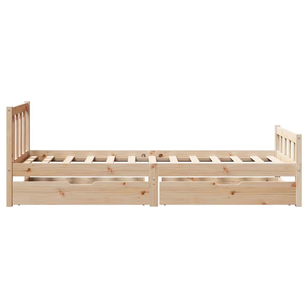 Bed Frame Without Mattress King Size Solid Wood Pine Wax Brown Natural White 205